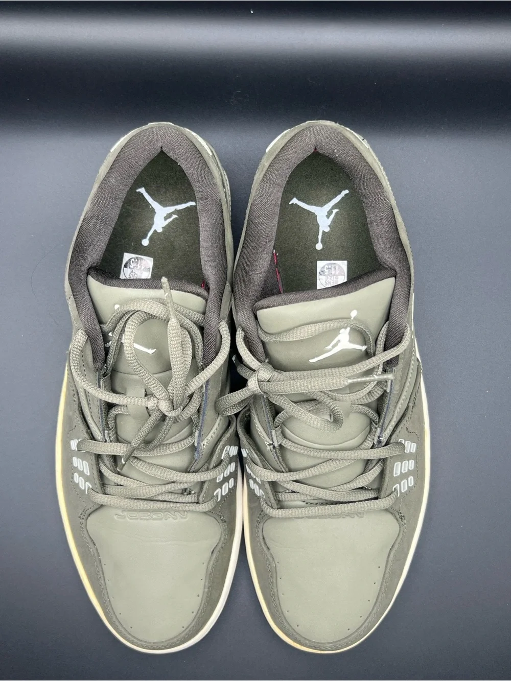 Jordan Men’s Low-Top Athletic Sneakers in Olive and Beige